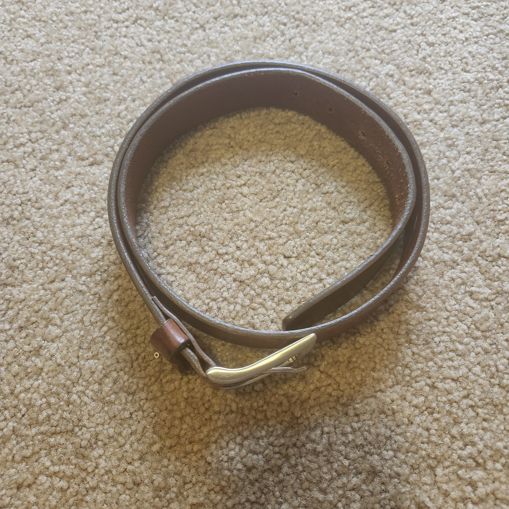 Luxury Premium Italian Leather Brown Belt with Silver Solid Brass Buckle - Picture 3 of 10